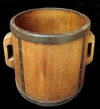 A masu (枡升) was originally a square wooden box used to measure rice in Japan during the feudal period. Masu existed in many sizes, typically covering the range from one to (一斗枡 ittomasu, c. 18L) to one gō (一合枡 ichigōmasu, c. 0.18L).<br/><br/>Dry measures are units of volume used to measure bulk commodities which are not gas or liquid. They are typically used in agriculture, agronomy, and commodity markets to measure grain, dried beans, and dried and fresh fruit (e.g. a peck of apples is a retail unit); formerly also salt pork and fish. They are also used in fishing for clams, crabs, etc. and formerly for many other substances.